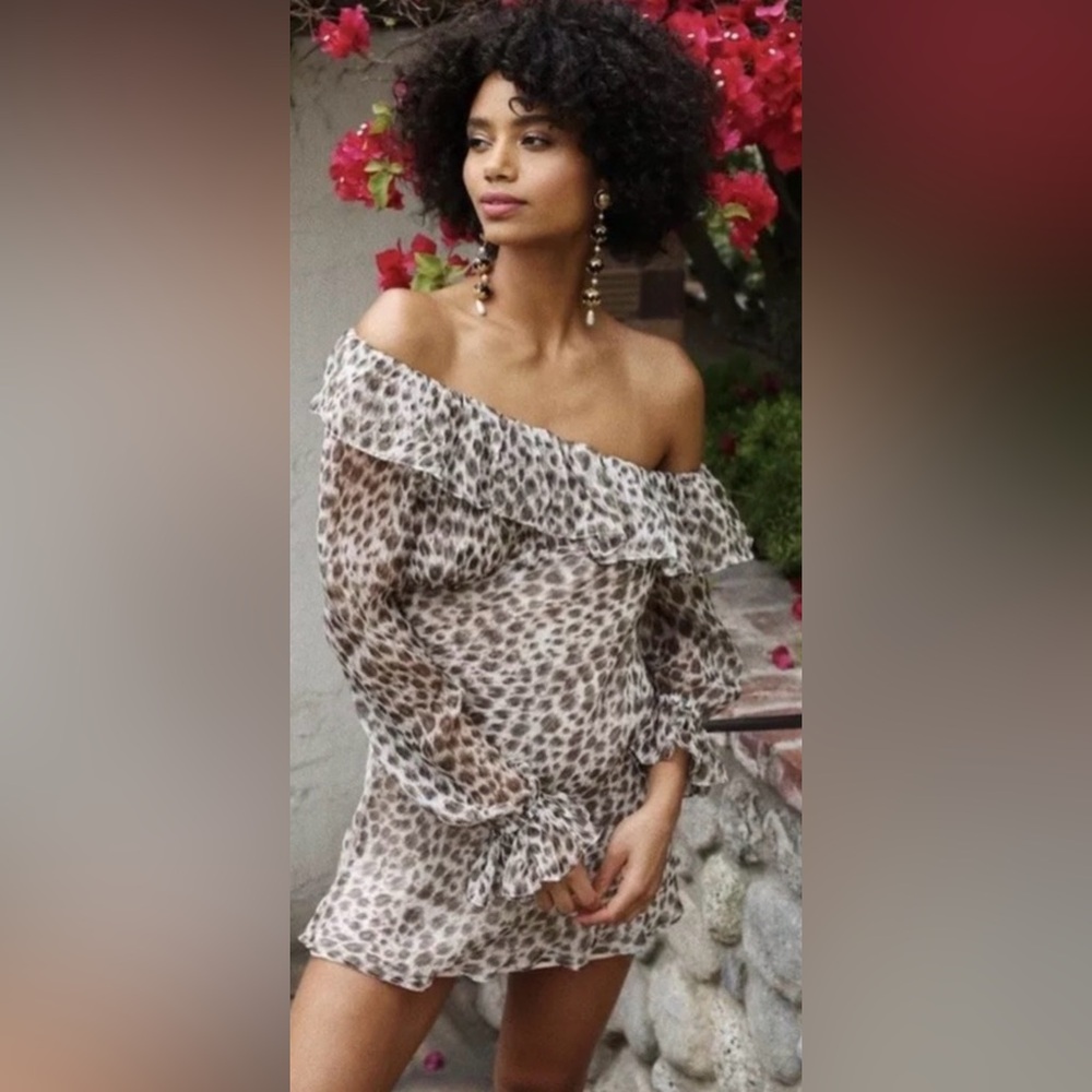 Stone Cold Fox Silk leopard print Pistol Dress size 1